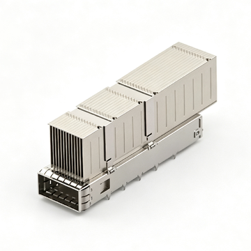 TE 2324193-2 Compatible LINK-PP 1X1 QSFP-DD Cage With Heat Sink EMI Springs Through Hole Press-Fit