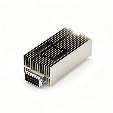 TE 2327362-6 Compatible LINK-PP 1X1 QSFP-DD Cage Assembly With Heat Sink EMI Springs Through Hole Press-Fit