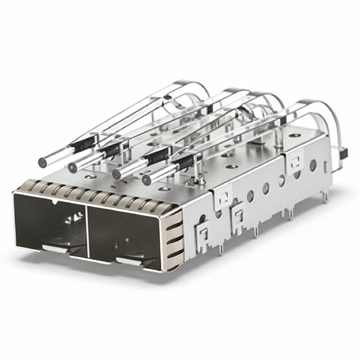 te 2007262-2 compatible link-pp 1x2 sfp+ cage assembly press-fit with emi springs included lightpipe