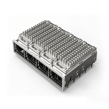 te 2170615-2 qsfp+ 1x4 cage assembly with san heat sink through hole press-fit