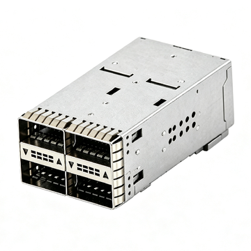 TE 2227670-6 Compatible LINK-PP QSFP28 Cage Assembly 2x2 Port Press-Fit 152 Positions With Lightpipe