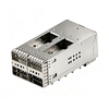 TE 2289129-7 Compatible LINK-PP 2x2 QSFP28 Cage Connector Through Hole Press-Fit With Lightpipe EMI Springs thumb image 1