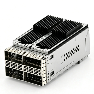 te 2299870-6 compatible link-pp 2x2 qsfp28 cage assembly with heat sink press-fit with emi springs