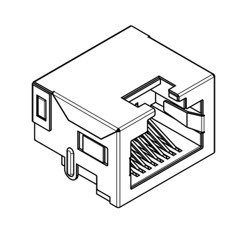LPJE4717-2DNL smt rj45 jack ultra low profile mid mounting 8. 50mm above pcb without led without integrated magnetics