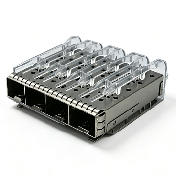 SFPP-1420P-0L pulse compatible link-pp 1x4 sfp cage with light pipe emi shielded press-fit