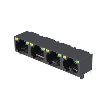 LPJE401-0NGNL rj45 1x4 jacks without integrated magnetics without shield tab up yellow green led