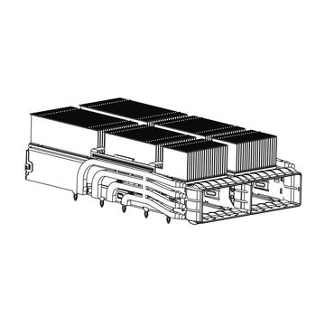 TE 2324313‑8 QSFP‑DD 1x2 Cage Assembly With EMI Spring Heat Sink & Light Pipe