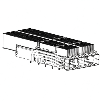 TE 3-2324313-2 Compatible LINK-PP QSFP-DD 1X2 Cage Assembly With EMI Springs Heat Sink Included Lightpipe