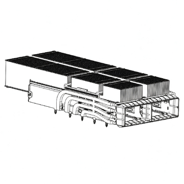 te 3-2324313-2 compatible link-pp qsfp-dd 1x2 cage assembly with emi springs heat sink included lightpipe
