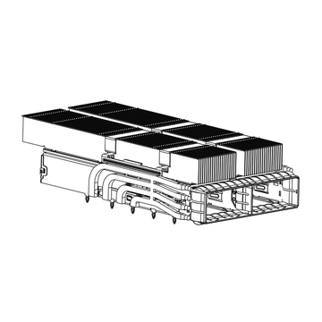 TE 2-2324313-1 Compatible LINK-PP QSFP-DD 1X2 Cage Assembly With EMI Springs Heat Sink
