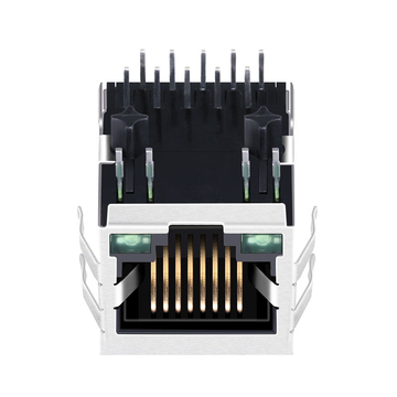 هالو HFJ11-1G16E-L11RL متوافق LINK-PP LPJG0873GFNL زر ضغط لأسفل أخضر/مؤشر LED أخضر منفذ واحد جيجابت إيثرنت RJ-45 ماججاك صورة 1