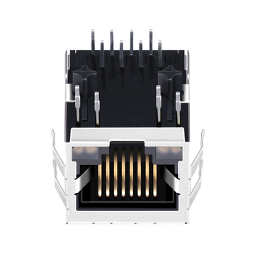LPJ0014A55NL 10/100 Base-T RJ45-Buchsenmodul mit einem Port, Lasche nach unten, orange/grüne LED (Abbildung 2)