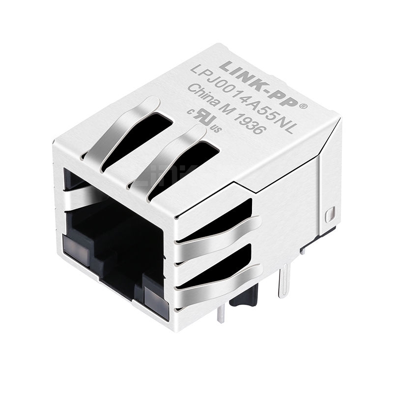 LPJ0014A55NL 10/100 Base-T Single Port RJ45 Socket Module Tab Down Orange&Green/Orange&Green LED
