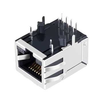 LPJ0014A55NL 10/100 Base-T RJ45-Buchsenmodul mit einem Port, Lasche nach unten, orange/grüne LED (Abbildung 3)