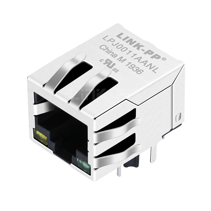 Halo HFJ11-2450E-LS21 Compatible LINK-PP LPJ0011AANL 10/100 Base-T Tab Down Yellow/Green Led 1 Port Magjack ICM RJ45 Connector