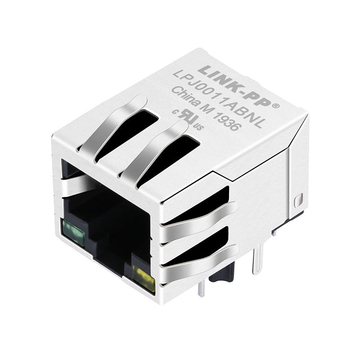 Pulse JKM-0008NL Compatible LINK-PP LPJ0011ABNL 10/100 Base-T 1 Port Integrated RJ45 Connector Tab Down Green/Yellow Led