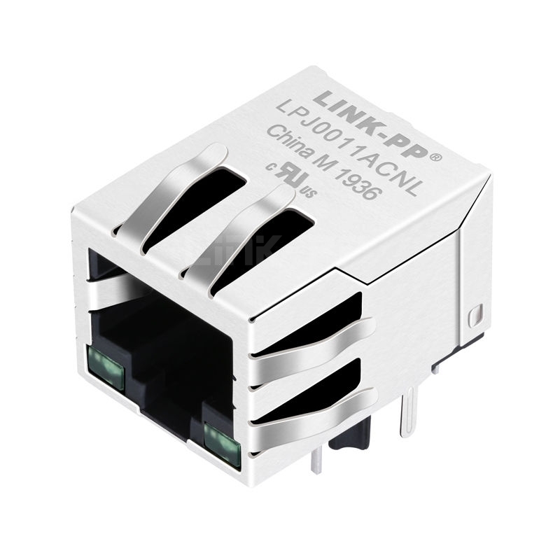 Pulse J0011D21ENL Compatible LINK-PP LPJ0011ACNL 10/100 Base-T Tab Down Green/Green Led 1 Port 8 Pin Magnetic RJ45 Connector