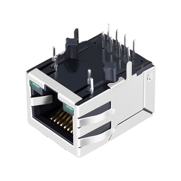 LPJ0011ACNL 10/100 Base-T 8P8C RJ45 Магнитный разъем с фиксатором, зеленый/зеленый светодиод, изображение 3