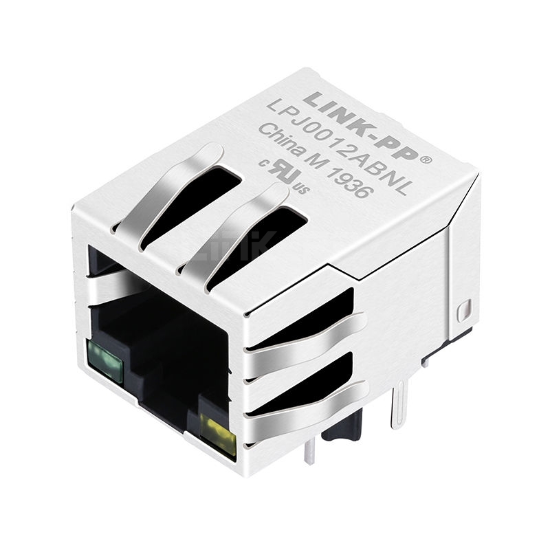 XFMRS XFATM9-CALxu1-4S Compatible LINK-PP LPJ0012ABNL 10/100 Base-T Tab Down Green/Yellow Led Single Port Integrated RJ45 Magnetic Jacks