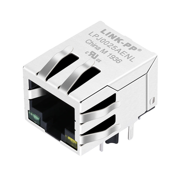 Bothhand NU1S516-434LF Compatible LINK-PP LPJ0025AENL 10/100 Base-T Tab Down Green/Yellow Led 1x1 Port 8P8C RJ45 with Integrated Magnetics