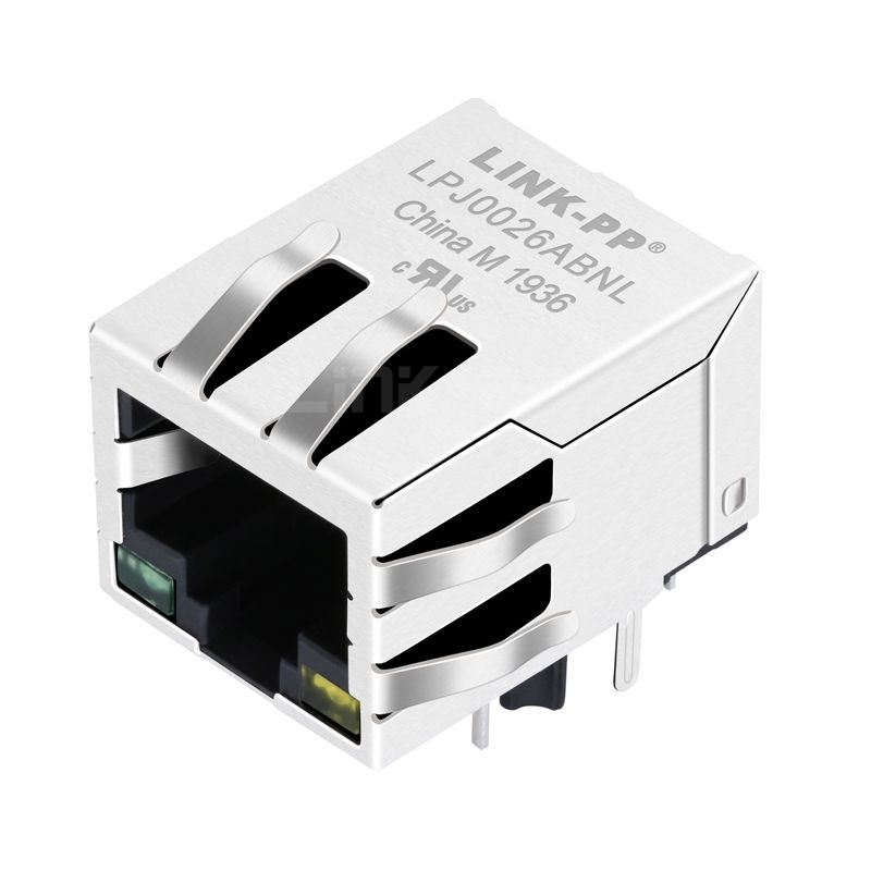 Pulse J0026D21BNL Compatible LINK-PP LPJ0026ABNL 10/100 Base-T 1 Port RJ45 magjack connector Tab Down Green/Yellow Led