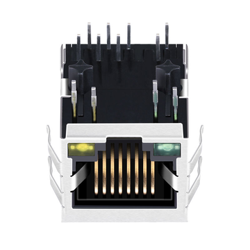 LPJ0049AENL 10/100 Base-T Rj45 Connector Transformer With Tvs Diode Single Port Tab Down Green/Yellow Led image 2