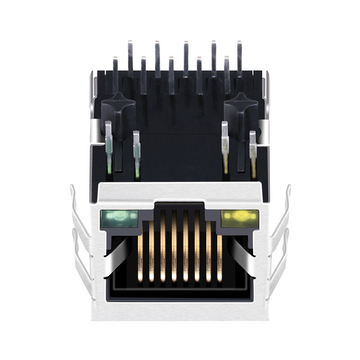 X Meerdere XPJG-01K-1-PK3-310 compatibel LINK-PP LPJ0196AGNL 10/100 Base-T RJ45 PoE magnetische jacks, enkele poort, lipje omlaag, gele/groene led (afbeelding 2)