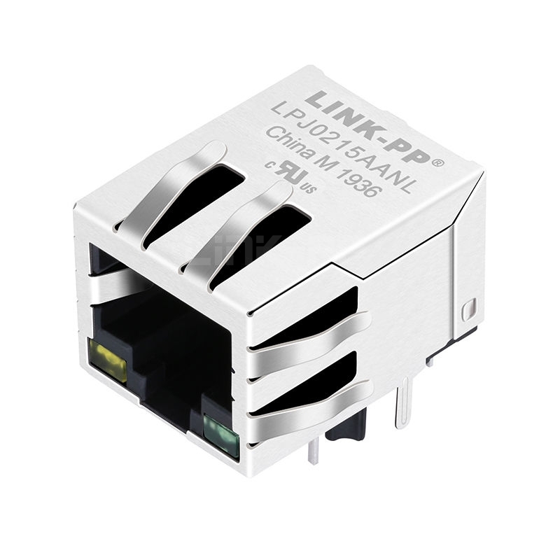 Halo HFJ11-S101E-S1LS21RL Compatible LINK-PP LPJ0215AANL 100 Base-T Single Port Connector Lan RJ45 Female Jack Tab Down Yellow/Green Led