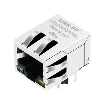 RB1-125BAK1A Compatible LINK-PP LPJG0803AHNL 100/1000 Base-T Tab Down Green/Yellow Led Single Port 90 Degree Connector RJ45 Network Jack