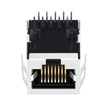 LPJ4284CNL 10 100 base-t poe rj45 magjack with rectifier diode tab down without led image 3