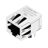 XFMRS XFGIB100T-COMBO1-4MS Compatible LINK-PP LPJG4843CNL 100/1000 Base-T Tab Down Without Led One Port PCB Jack RJ 45 Modular Connector