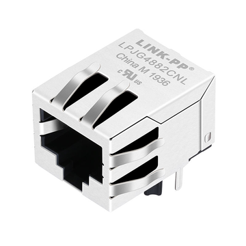 LPJG4882CNL 100 1000 base-t gigabit rj45 magjack tab down without led