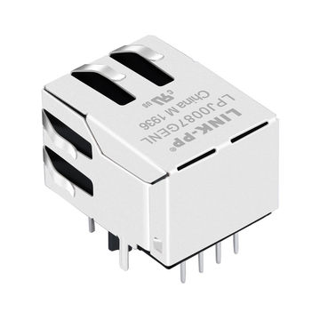 13F-61JGYDPH2NL Однопортовый RJ45-разъем 10/100 Base-T с магнитами, крепление вниз, зеленый/желтый светодиод, изображение 5