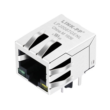 13F-61JGYDPH2NL 10/100 Base-T Single Port RJ45 connector with magnetics Tab Down Green/Yellow Led
