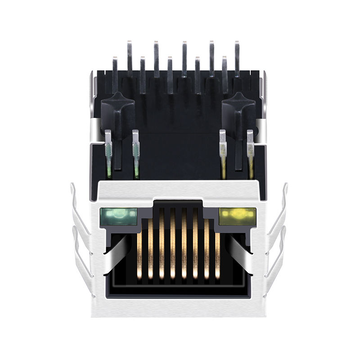 WE 7499211122A Compatibel LINK-PP LPJ0162GDNL 10/100 Base-T POE RJ45 vrouwelijke jack 1x1 poort lipje omlaag gele/groene led afbeelding 2