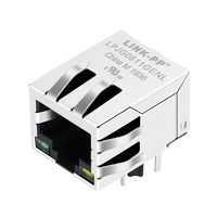 BelFuse SI-61028-F compatível com LPJG0811GENL 1000 Base-T conector rj45 integrado com magnetismo 1x1 porta guia para baixo LED verde/amarelo