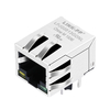 WE 7499111121A Compatible LINK-PP LPJG0813GDNL 100/1000 Base-T Tab Down Yellow/Green Led Single Port Shielded RJ-45 Network Jacks thumb image 1