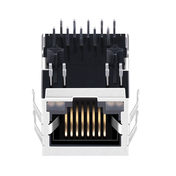 LPJG0806G4NL 10/100/1000 Base-T RJ45-jack vrouwelijke connector lipje omlaag geel & groen/geel & groene LED afbeelding 2