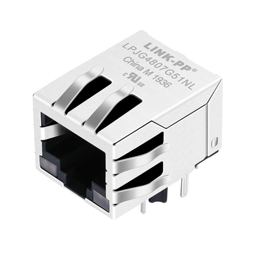 WE 7499111440A Compatible LINK-PP LPJG4807G51NL 100/1000 Base-T Tab Down G&Y/G&Y Led 1 Port 10P8C Ethernet RJ45 Connector