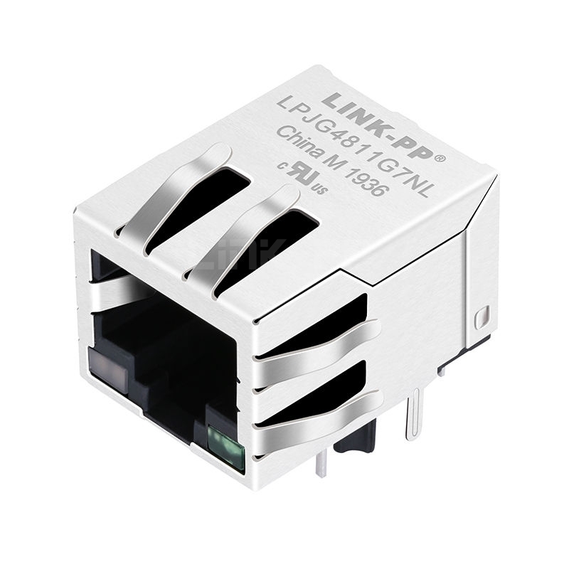 LPJG4811G7NL 100/1000 Base-T one Port RJ45 Connector Ethernet Jack Green&Yellow/Green LED