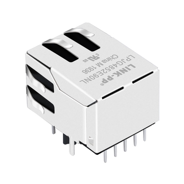 LPJG4852E90NL Экранированный электронный RJ45-разъем Base-T 10/100/1000 с контактом вниз, желтый/оранжевый и зеленый светодиод (изображение 5)