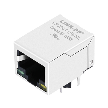 LINK-PP LPJ0011FBNL cross Hanrun HR911105A 10/100 Base-T 1x1 Port RJ45 Magnetics Modular Jack Tab Down Green/Yellow Led
