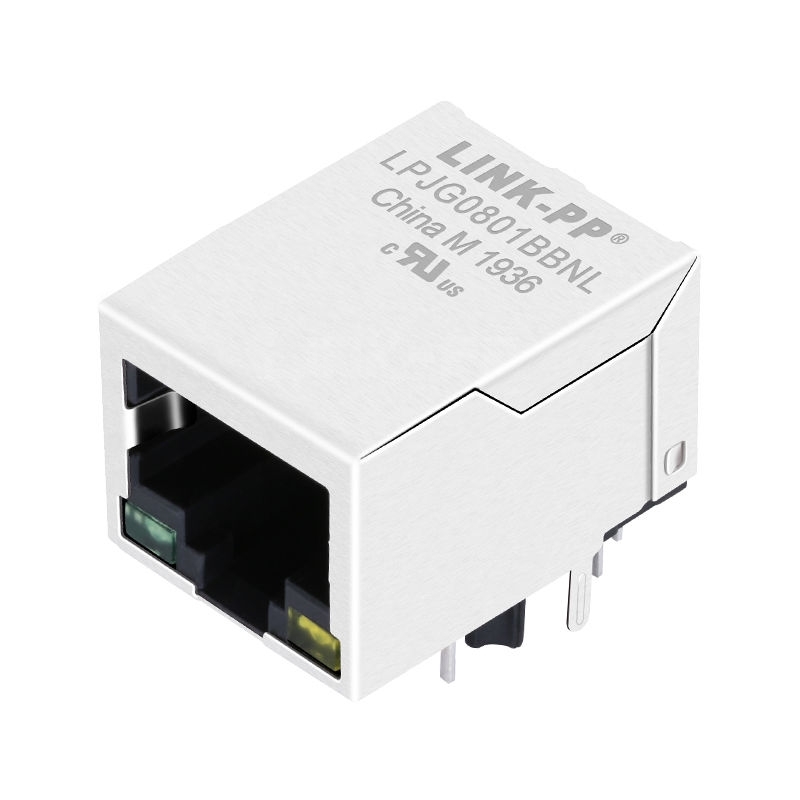 Bothhand LA1S09-43 LF Compatible LINK-PP LPJG0801BBNL 100/1000 Base-T Magnetics RJ45 Female Connector Tab Down Green/Yellow Led
