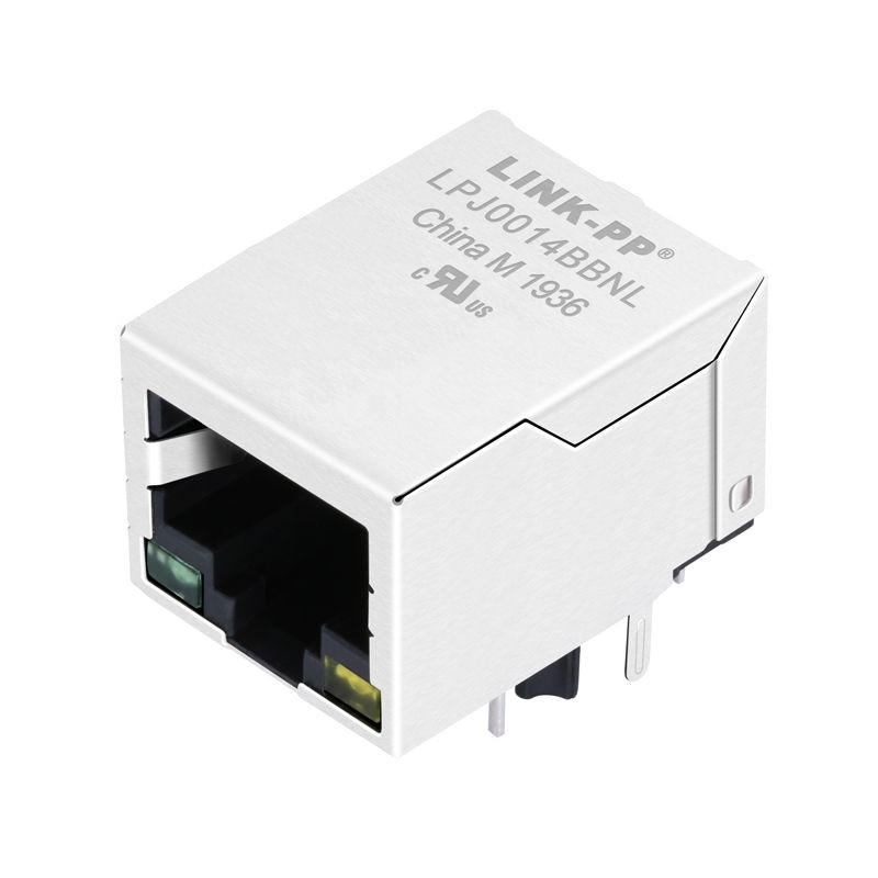 Bothhand LU1S041C-43 LF Compatible LINK-PP LPJ0014BBNL 10/100 Base-T Tab Down Green/Yellow Led 1x1 Port 8P8C PCB Jack RJ45 Modular Connector