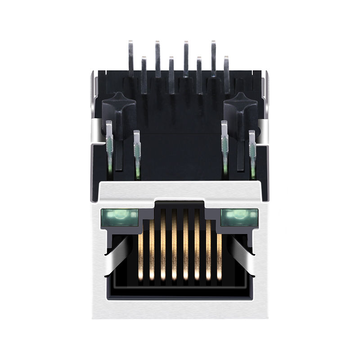 Совместимость с импульсным J0026D01ENL LINK-PP LPJ0026BCNL Однопортовый разъем RJ45 100 Base-T со встроенными магнитами, креплением вниз, зеленый/зеленый светодиод (изображение 2)