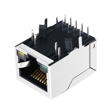X Multiple XRJG-01K-4-H11-120 Συμβατό LINK-PP LPJG0801BENL Υποδοχή RJ45 100/1000 Base-T με μαγνητική γλωττίδα προς τα κάτω Πράσινη/Κίτρινη εικόνα LED 3