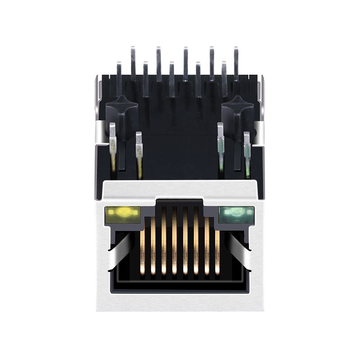 X Multiple XRJG-01K-4-H11-120 Συμβατό LINK-PP LPJG0801BENL Υποδοχή RJ45 100/1000 Base-T με μαγνητική γλωττίδα προς τα κάτω Πράσινη/Κίτρινη εικόνα LED 2