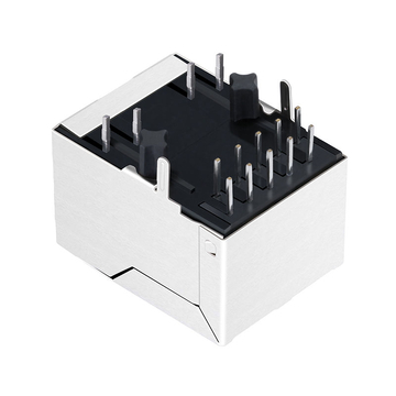 X Meerdere XRJG-01K-4-H11-320 compatibel LINK-PP LPJG0801BHNL 100/1000 Base-T Cat6 RJ45 modulaire connector met lipje naar beneden, 1x1 poort, groene/gele LED (afbeelding 4)