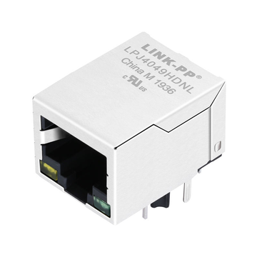 LPJ4049HDNL 10 100 base-t tab down poe rj45 magjack yellow green led