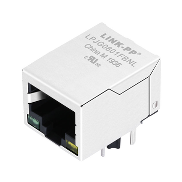 hanrun hr911131a compatible link-pp lpjg0801fbnl 100 1000 base-t tab down green yellow led 1 port rj45 magjack